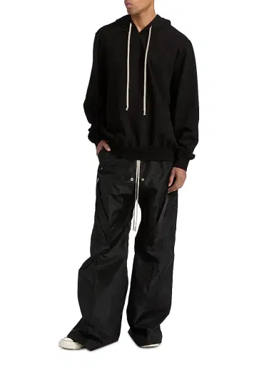 Rick Owens Men's Cotton T-Shirt Hoodie - Black Milk - Size XXL | Thumbnail 2 Rick Owens Men's Cotton T-Shirt Hoodie - Black Milk - Size XXL | Thumbnail 2