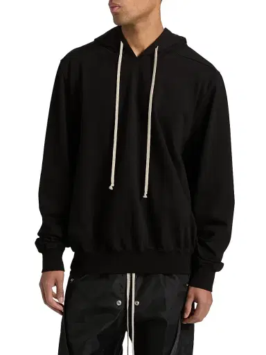 Rick Owens Men's Cotton T-Shirt Hoodie - Black Milk - Size XXL | Thumbnail 3 Rick Owens Men's Cotton T-Shirt Hoodie - Black Milk - Size XXL | Thumbnail 3