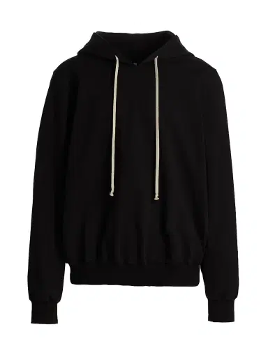 Rick Owens Men's Cotton T-Shirt Hoodie - Black Milk - Size XXL | Thumbnail 1 Rick Owens Men's Cotton T-Shirt Hoodie - Black Milk - Size XXL | Thumbnail 1