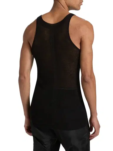 Rick Owens Men's Maglia Cashmere Knit Tank - Black | Thumbnail 5 Rick Owens Men's Maglia Cashmere Knit Tank - Black | Thumbnail 5