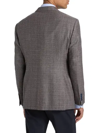Emporio Armani Men's Woven Wool-Silk-Linen Sport Coat - Blue Orange | Thumbnail 5 Emporio Armani Men's Woven Wool-Silk-Linen Sport Coat - Blue Orange | Thumbnail 5