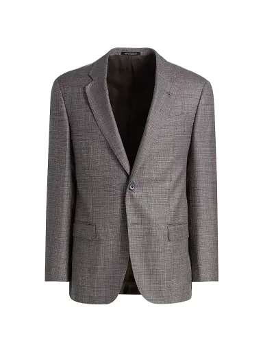 Emporio Armani Men's Woven Wool-Silk-Linen Sport Coat - Blue Orange | Thumbnail 1 Emporio Armani Men's Woven Wool-Silk-Linen Sport Coat - Blue Orange | Thumbnail 1