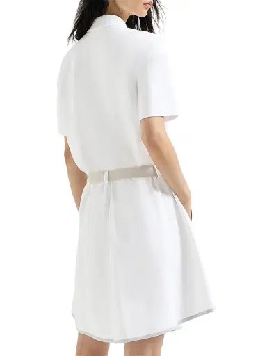 Brunello Cucinelli Women's Couture Interlock Mini Dress with Logo | Thumbnail 3 Brunello Cucinelli Women's Couture Interlock Mini Dress with Logo | Thumbnail 3