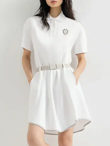 Brunello Cucinelli Women's Couture Interlock Mini Dress with Logo | Thumbnail 5 Brunello Cucinelli Women's Couture Interlock Mini Dress with Logo | Thumbnail 5