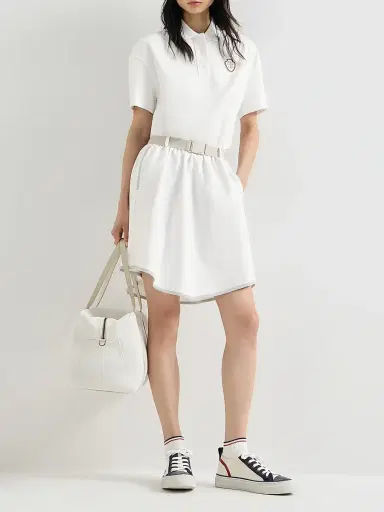 Brunello Cucinelli Women's Couture Interlock Mini Dress with Logo | Thumbnail 6 Brunello Cucinelli Women's Couture Interlock Mini Dress with Logo | Thumbnail 6