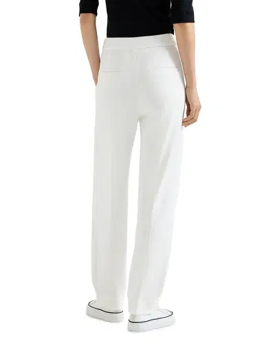 Brunello Cucinelli Women's Techno Cotton Piqué Sartorial Baggy Trousers - White | Thumbnail 3 Brunello Cucinelli Women's Techno Cotton Piqué Sartorial Baggy Trousers - White | Thumbnail 3