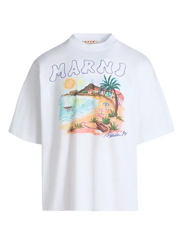 Men's Tropical Logo Crewneck T-Shirt - Lily White Men's Tropical Logo Crewneck T-Shirt - Lily White
