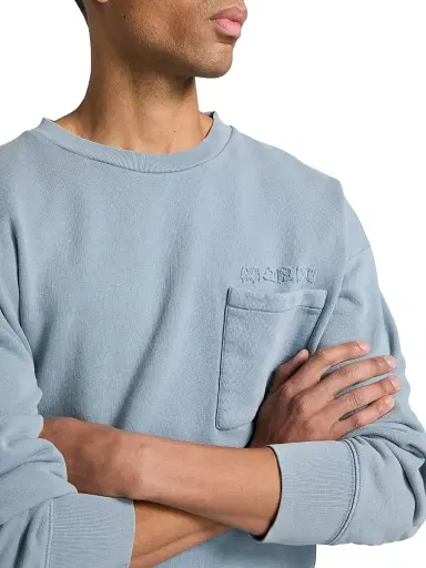 Marni Men's Garment-Dyed Cotton Crewneck Sweatshirt - Sky - Size 44 | Thumbnail 6 Marni Men's Garment-Dyed Cotton Crewneck Sweatshirt - Sky - Size 44 | Thumbnail 6
