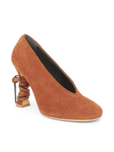 MOSCHINO Women's Duck 100M Wrap Suede Pumps - Rust - Size 11 | Thumbnail 2 MOSCHINO Women's Duck 100M Wrap Suede Pumps - Rust - Size 11 | Thumbnail 2