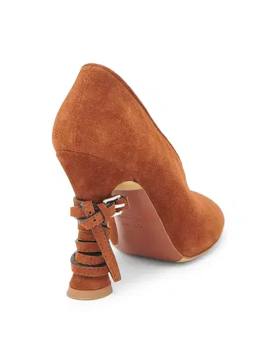 MOSCHINO Women's Duck 100M Wrap Suede Pumps - Rust - Size 11 | Thumbnail 3 MOSCHINO Women's Duck 100M Wrap Suede Pumps - Rust - Size 11 | Thumbnail 3