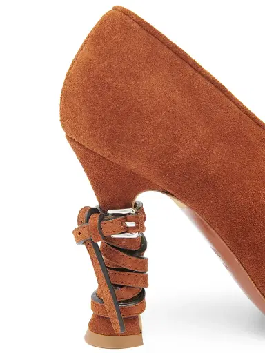MOSCHINO Women's Duck 100M Wrap Suede Pumps - Rust - Size 11 | Thumbnail 5 MOSCHINO Women's Duck 100M Wrap Suede Pumps - Rust - Size 11 | Thumbnail 5