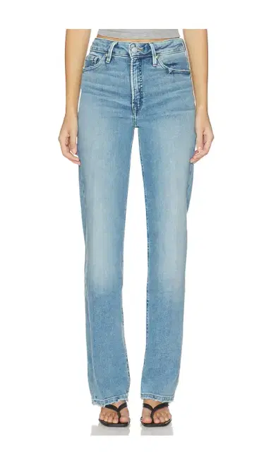 Good American Soft Tech Good True Straight Jeans | Thumbnail 1 Good American Soft Tech Good True Straight Jeans | Thumbnail 1