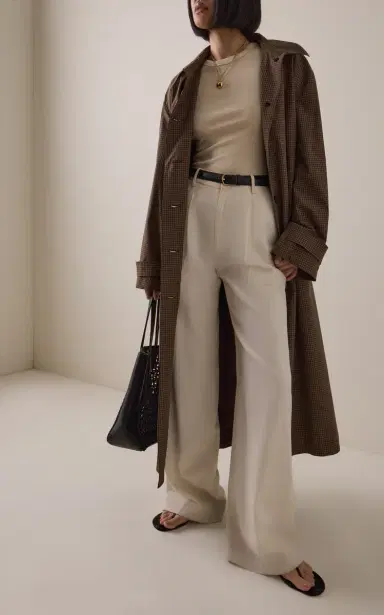 Róhe Technical Check Belted Coat | Thumbnail 2 Róhe Technical Check Belted Coat | Thumbnail 2