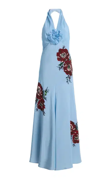 Rodarte Exclusive Floral Silk-Crepe Maxi Halter Dress | Thumbnail 6 Rodarte Exclusive Floral Silk-Crepe Maxi Halter Dress | Thumbnail 6