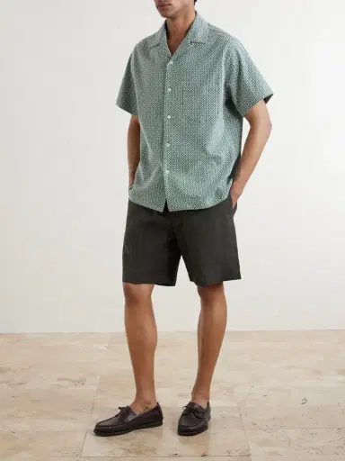 Portuguese Flannel Portuguese Tile Camp-Collar Embroidered Cotton-Blend Shirt - Men | Thumbnail 2 Portuguese Flannel Portuguese Tile Camp-Collar Embroidered Cotton-Blend Shirt - Men | Thumbnail 2