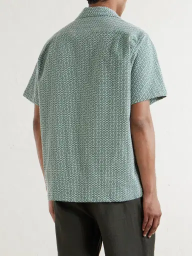 Portuguese Flannel Portuguese Tile Camp-Collar Embroidered Cotton-Blend Shirt - Men | Thumbnail 4 Portuguese Flannel Portuguese Tile Camp-Collar Embroidered Cotton-Blend Shirt - Men | Thumbnail 4