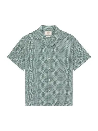 Portuguese Flannel Portuguese Tile Camp-Collar Embroidered Cotton-Blend Shirt - Men | Thumbnail 1 Portuguese Flannel Portuguese Tile Camp-Collar Embroidered Cotton-Blend Shirt - Men | Thumbnail 1