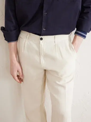 Portuguese Flannel Straight-Leg Linen Trousers - Men | Thumbnail 5 Portuguese Flannel Straight-Leg Linen Trousers - Men | Thumbnail 5