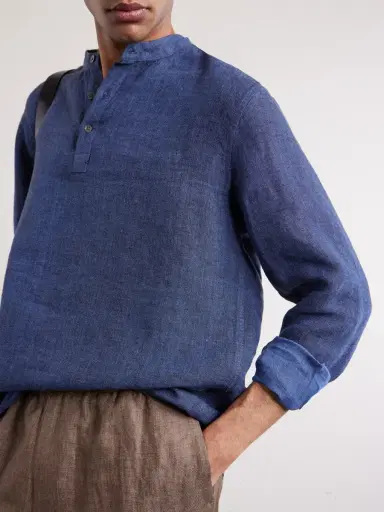 MR P. Herringbone Linen Shirt - Men | Thumbnail 5 MR P. Herringbone Linen Shirt - Men | Thumbnail 5