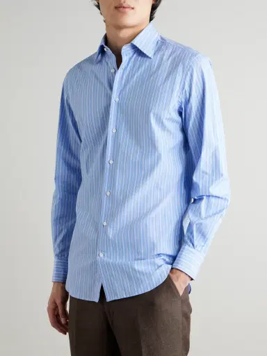 Husbands Striped Supima Cotton-Poplin Shirt - Men | Thumbnail 3 Husbands Striped Supima Cotton-Poplin Shirt - Men | Thumbnail 3