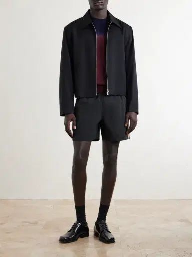 Burberry Straight-Leg Striped Jacquard-Trimmed Shell Shorts - Men | Thumbnail 2 Burberry Straight-Leg Striped Jacquard-Trimmed Shell Shorts - Men | Thumbnail 2