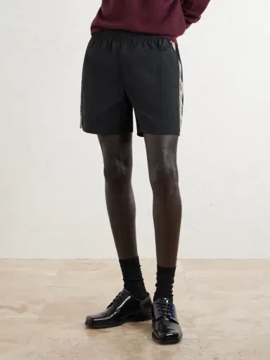 Burberry Straight-Leg Striped Jacquard-Trimmed Shell Shorts - Men | Thumbnail 3 Burberry Straight-Leg Striped Jacquard-Trimmed Shell Shorts - Men | Thumbnail 3