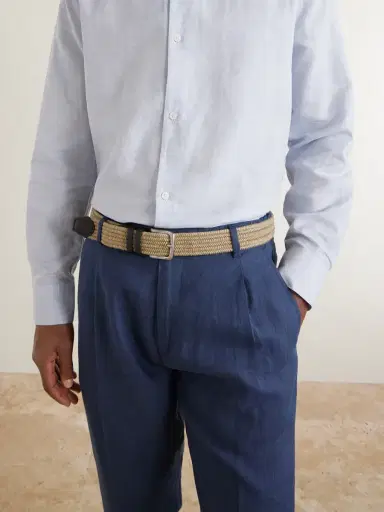 MR P. 3.5cm Leather-Trimmed Woven Belt - Men | Thumbnail 2 MR P. 3.5cm Leather-Trimmed Woven Belt - Men | Thumbnail 2