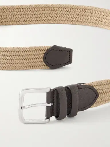 MR P. 3.5cm Leather-Trimmed Woven Belt - Men | Thumbnail 3 MR P. 3.5cm Leather-Trimmed Woven Belt - Men | Thumbnail 3