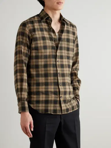 Husbands Checked Cotton-Voile Shirt - Men | Thumbnail 3 Husbands Checked Cotton-Voile Shirt - Men | Thumbnail 3