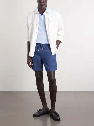 MR P. Straight-Leg Herringbone Linen Shorts - Men | Thumbnail 2 MR P. Straight-Leg Herringbone Linen Shorts - Men | Thumbnail 2