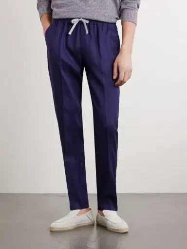 FEDELI Bonifacio Straight-Leg Linen Drawstring Trousers - Men | Thumbnail 3 FEDELI Bonifacio Straight-Leg Linen Drawstring Trousers - Men | Thumbnail 3