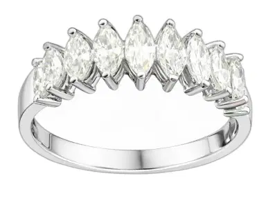 Wish Fine Jewelry 1.56ct Diamond 18K Gold Marquise Eternity Band Ring | Thumbnail 1 Wish Fine Jewelry 1.56ct Diamond 18K Gold Marquise Eternity Band Ring | Thumbnail 1