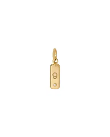 Jennifer Fisher Minimal Block Number Dog Tag in 18K Yellow Gold | Thumbnail 1 Jennifer Fisher Minimal Block Number Dog Tag in 18K Yellow Gold | Thumbnail 1