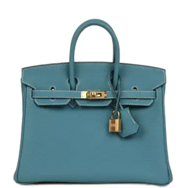 HERMÈS Hermes Birkin 25 Blue Jean Togo Gold Hardware | Thumbnail 1 HERMÈS Hermes Birkin 25 Blue Jean Togo Gold Hardware | Thumbnail 1