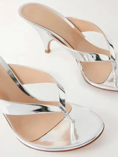 Gianvito Rossi Sofia 70 Metallic Leather Thong Sandals | Thumbnail 5 Gianvito Rossi Sofia 70 Metallic Leather Thong Sandals | Thumbnail 5