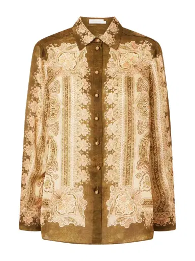 Zimmermann Luna Printed Silk-satin Shirt | Thumbnail 1 Zimmermann Luna Printed Silk-satin Shirt | Thumbnail 1