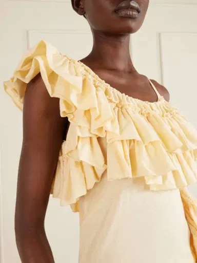 Dries Van Noten Humza Ruffled One-shoulder Cotton-jersey Tank Top | Thumbnail 4 Dries Van Noten Humza Ruffled One-shoulder Cotton-jersey Tank Top | Thumbnail 4