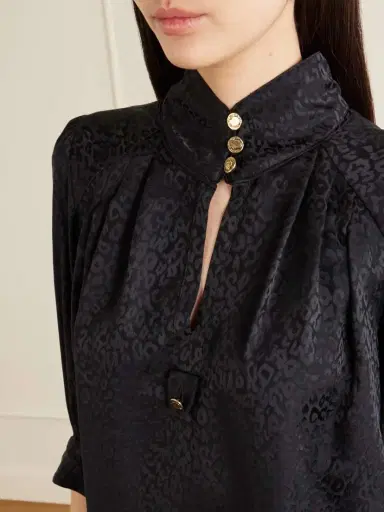 MAISON MAYLE Papisoleil Silk-satin Jacquard Blouse | Thumbnail 4 MAISON MAYLE Papisoleil Silk-satin Jacquard Blouse | Thumbnail 4