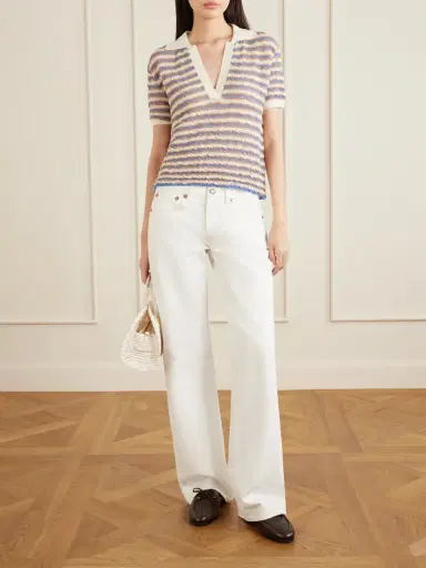 BERNADETTE Ophelia Striped Wool Polo Shirt | Thumbnail 2 BERNADETTE Ophelia Striped Wool Polo Shirt | Thumbnail 2