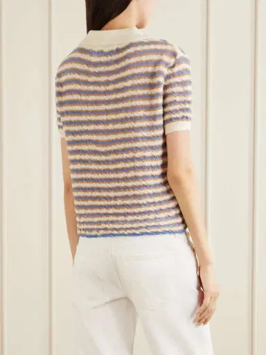 BERNADETTE Ophelia Striped Wool Polo Shirt | Thumbnail 3 BERNADETTE Ophelia Striped Wool Polo Shirt | Thumbnail 3