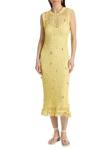 Simkhai Women's Coralia Charmed Knit Midi-Dress - Buttercream Multi - Size XS | Thumbnail 2 Simkhai Women's Coralia Charmed Knit Midi-Dress - Buttercream Multi - Size XS | Thumbnail 2