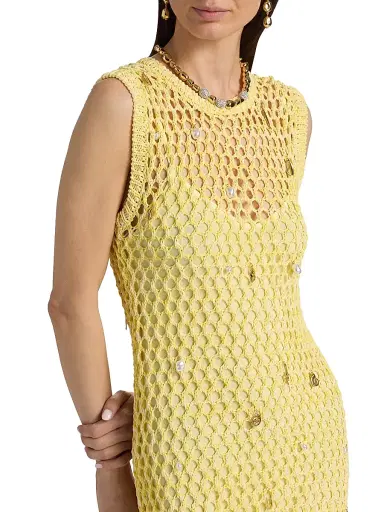 Simkhai Women's Coralia Charmed Knit Midi-Dress - Buttercream Multi - Size XS | Thumbnail 6 Simkhai Women's Coralia Charmed Knit Midi-Dress - Buttercream Multi - Size XS | Thumbnail 6