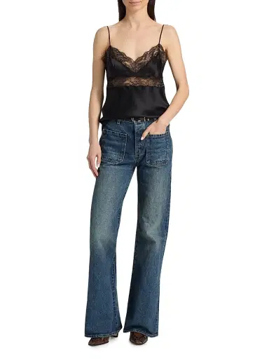 Nili Lotan Women's Felicie Silk Lace Camisole - Black | Thumbnail 2 Nili Lotan Women's Felicie Silk Lace Camisole - Black | Thumbnail 2