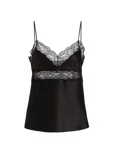 Nili Lotan Women's Felicie Silk Lace Camisole - Black | Thumbnail 1 Nili Lotan Women's Felicie Silk Lace Camisole - Black | Thumbnail 1