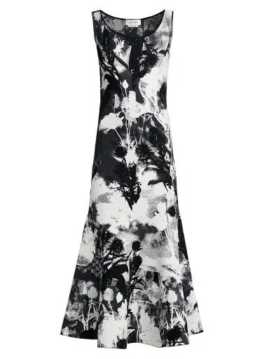McQueen Women's London Flowers Jacquard Midi-Dress - White Mult | Thumbnail 1 McQueen Women's London Flowers Jacquard Midi-Dress - White Mult | Thumbnail 1