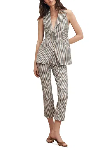 Veronica Beard Women's Arte Gingham Slim-Fit Pants - Acorn Multi | Thumbnail 2 Veronica Beard Women's Arte Gingham Slim-Fit Pants - Acorn Multi | Thumbnail 2