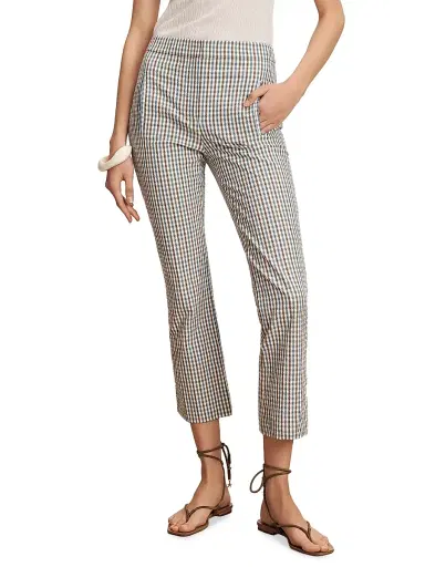 Veronica Beard Women's Arte Gingham Slim-Fit Pants - Acorn Multi | Thumbnail 3 Veronica Beard Women's Arte Gingham Slim-Fit Pants - Acorn Multi | Thumbnail 3