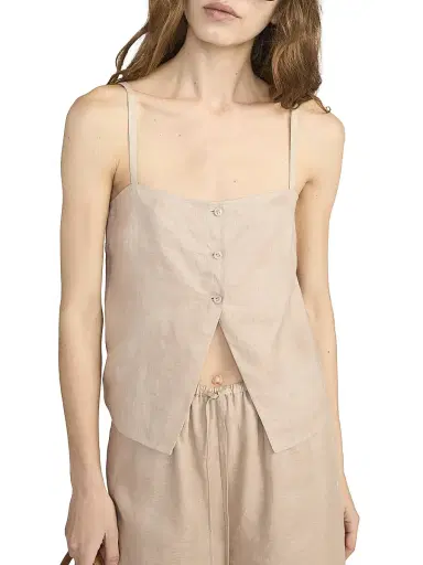 Frame Women's The Linen Button-Front Cami - Flax - Size Large | Thumbnail 2 Frame Women's The Linen Button-Front Cami - Flax - Size Large | Thumbnail 2
