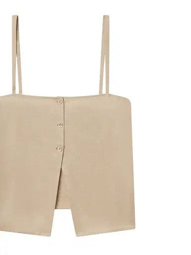Frame Women's The Linen Button-Front Cami - Flax - Size Large | Thumbnail 6 Frame Women's The Linen Button-Front Cami - Flax - Size Large | Thumbnail 6