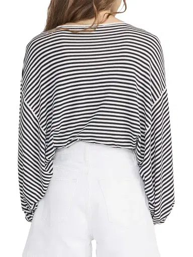 Frame Women's Striped Slouchy Cotton Sweater - Cream Multi | Thumbnail 5 Frame Women's Striped Slouchy Cotton Sweater - Cream Multi | Thumbnail 5